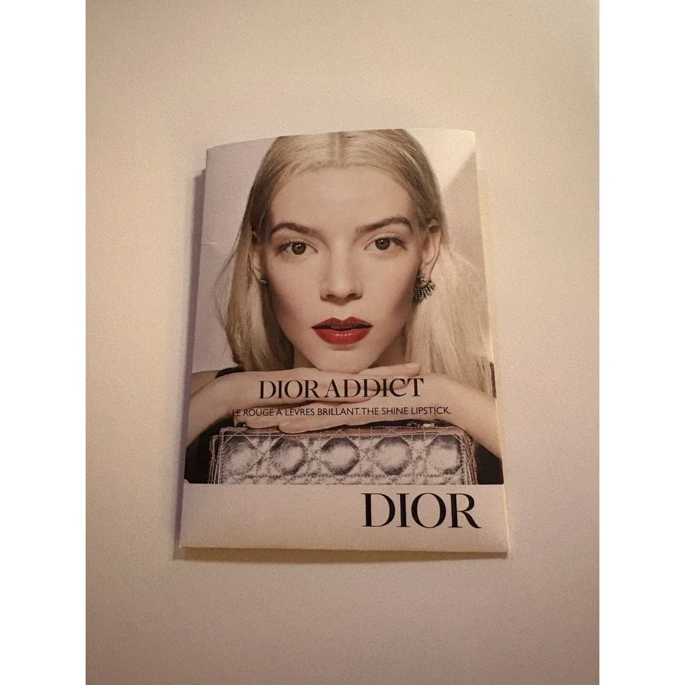 NEW DIOR ADDICT SHINE LIPSTICK SAMPLE CARD WITH BRUSH (4) FOUR SHADES FREE SHIP‎